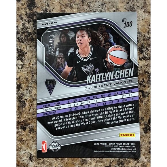 2025 Panini Prizm WNBA Kaitlyn Chen Red Pulsar Prizm 167/299 - Picture 2 of 3